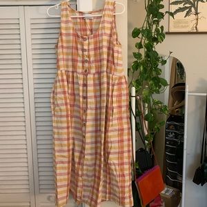 Urban Outfitters orange plaid 90s dress